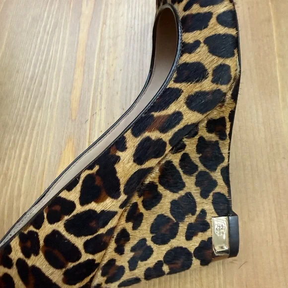 Tory Burch Suede Leopard Print Pointed Toe High Heels - Women size 8 - Picture 4 of 8